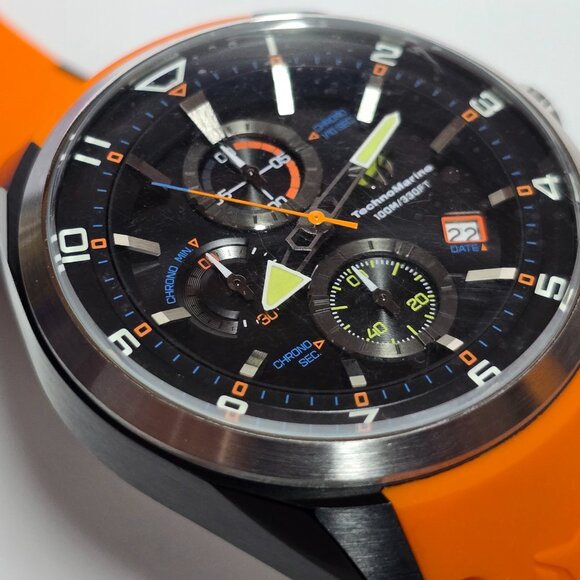 Technomarine Men's Watch Ocean Quantum Chrono Orange and Black TM-318128 - Picture 1 of 7